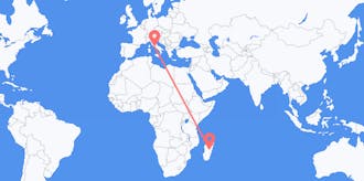 Flyrejser fra Madagaskar til Italien