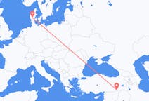 Flights from Mardin in Turkey to Billund in Denmark
