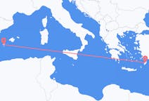 ギリシャのから ロドス島、スペインのへ イビサ島フライト