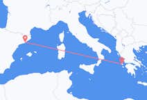 出发地 希腊从 凯法利尼亚岛目的地 西班牙巴塞罗那的航班