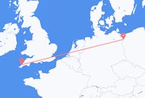 Flyg från Newquay, England till Szczecin, Polen