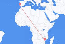 Vluchten van Beira, Mozambique naar Faro, Napoli, Portugal