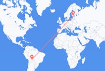 Flights from Santa Cruz de la Sierra, Bolivia to Helsinki, Finland