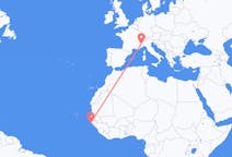 Flyg från Cap Skiring, Senegal till Turin, Italien