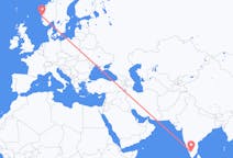 Flyreiser fra Coimbatore, India til Bergen, Norge