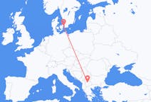 Loty z Kopenhaga, Dania z Skopje, Macedonia Północna