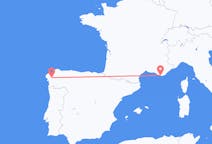 Vols depuis la ville de Saint-Jacques-de-Compostelle vers la ville de Toulon
