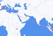 Flyreiser fra Palembang, Indonesia til Ibiza, Spania