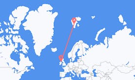 Vols depuis l’Irlande du Nord à Svalbard et Jan Mayen