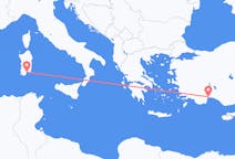 出发地 意大利出发地 卡利亚里目的地 土耳其安塔利亚的航班