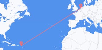 サン・バルテルミー島からオランダへのフライト