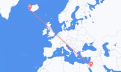 Loty z Tabuk, Arabia Saudyjska do Reykjaviku, Islandia