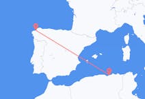 Fly fra Jijel til La Coruña