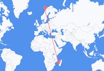 Flyrejser fra Toliara, Madagaskar til Bodø, Norge