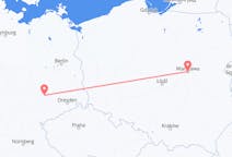 Voos de Varsóvia, Polônia para Lípsia, Alemanha