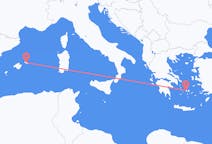 Vluchten van Parikia naar Minorca