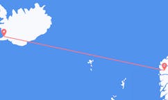 航班从挪威弗德市到雷克雅维克市，冰岛塞尔