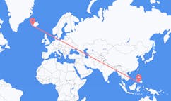 航班从菲律宾三宝颜市到雷克雅维克市，冰岛塞尔