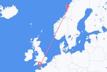 Vluchten van Alderney naar Brønnøysund