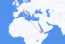 Flyreiser fra Dessie, Etiopia til Ajaccio, Frankrike