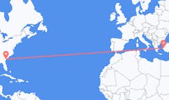 Flyreiser fra Hilton Head Island, USA til Izmir, Tyrkia