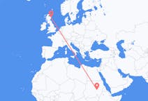Flyg från Khartoum, Sudan till Aberdeen, Skottland