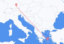 Flyreiser fra Mykonos, Hellas til München, Tyskland