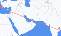 Flyreiser fra Rajahmundry, India til Karpathos, Hellas