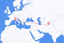 Flyg från Mazar-e Sharif, Afghanistan till Bastia, Frankrike