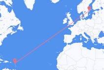 Flyreiser fra Antigua, Antigua og Barbuda til Stockholm, Sverige