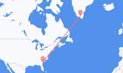 Flyg från Hilton Head Island, USA till Narsarsuaq, Grönland