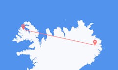 Vluchten van de stad Egilsstaðir, IJsland naar de stad Ísafjörður, IJsland