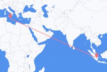 Flyg från Palembang, Indonesien till Malta (kommun), Malta
