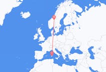 Flights from Røros, Norway to Cagliari, Italy