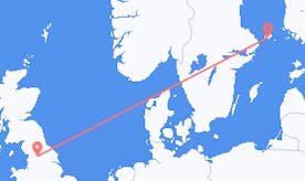 Flyg från England till Åland