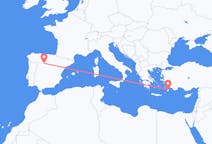 Flights from Valladolid, Spain to Rhodes, Greece