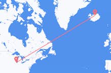 Flyrejser fra Chicago, USA til Akureyri, Island