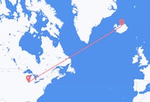 Flyrejser fra Chicago, USA til Akureyri, Island