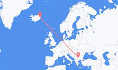 航班从保加利亚索菲亚市到埃伊尔斯塔济市，冰岛塞尔