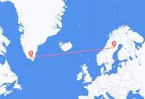 Flights from Narsarsuaq, Greenland to Lycksele, Sweden