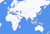 Flyreiser fra Daru, Papua Ny-Guinea til Bilbao, Spania