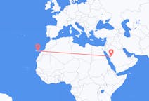 Vluchten van Medina, Benevento, Saoedi-Arabië naar Las Palmas (ort i Mexiko, Veracruz, Tihuatlán), Spanje