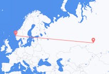 Fly fra Tomsk til Bergen