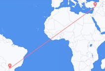 Flyg från Cascavel (kommun i Brasilien, Paraná, lat -25,05, long -53,39), Brasilien till Gaziantep, Turkiet