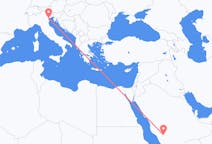 Flyreiser fra Bisha, Saudi-Arabia til Venezia, Italia