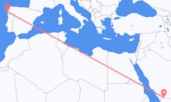 出发地 沙特阿拉伯出发地 奈季蘭目的地 西班牙維戈的航班