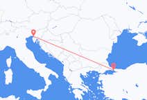 出发地 意大利出发地 的里雅斯特目的地 土耳其伊斯坦布尔的航班