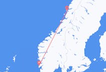 Vluchten van Sandnessjøen naar Haugesund