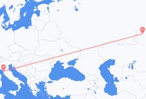 Flyreiser fra Kostanaj, Kasakhstan til Pisa, Italia