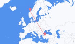 Flyrejser fra Kristiansund, Norge til Eskişehir, Tyrkiet